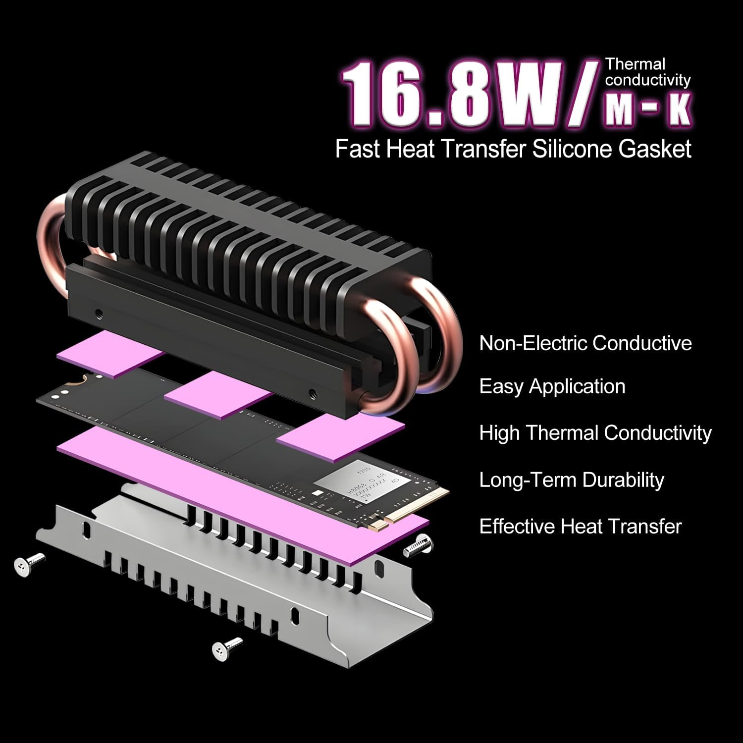 Maxtor AP14 16.8W/mK Thermal Pad | High Thermal Conductivity | Silicone Cooling Pad | 120x20x(0.5/1.0/1.5/2.0/2.5/3.0)mm