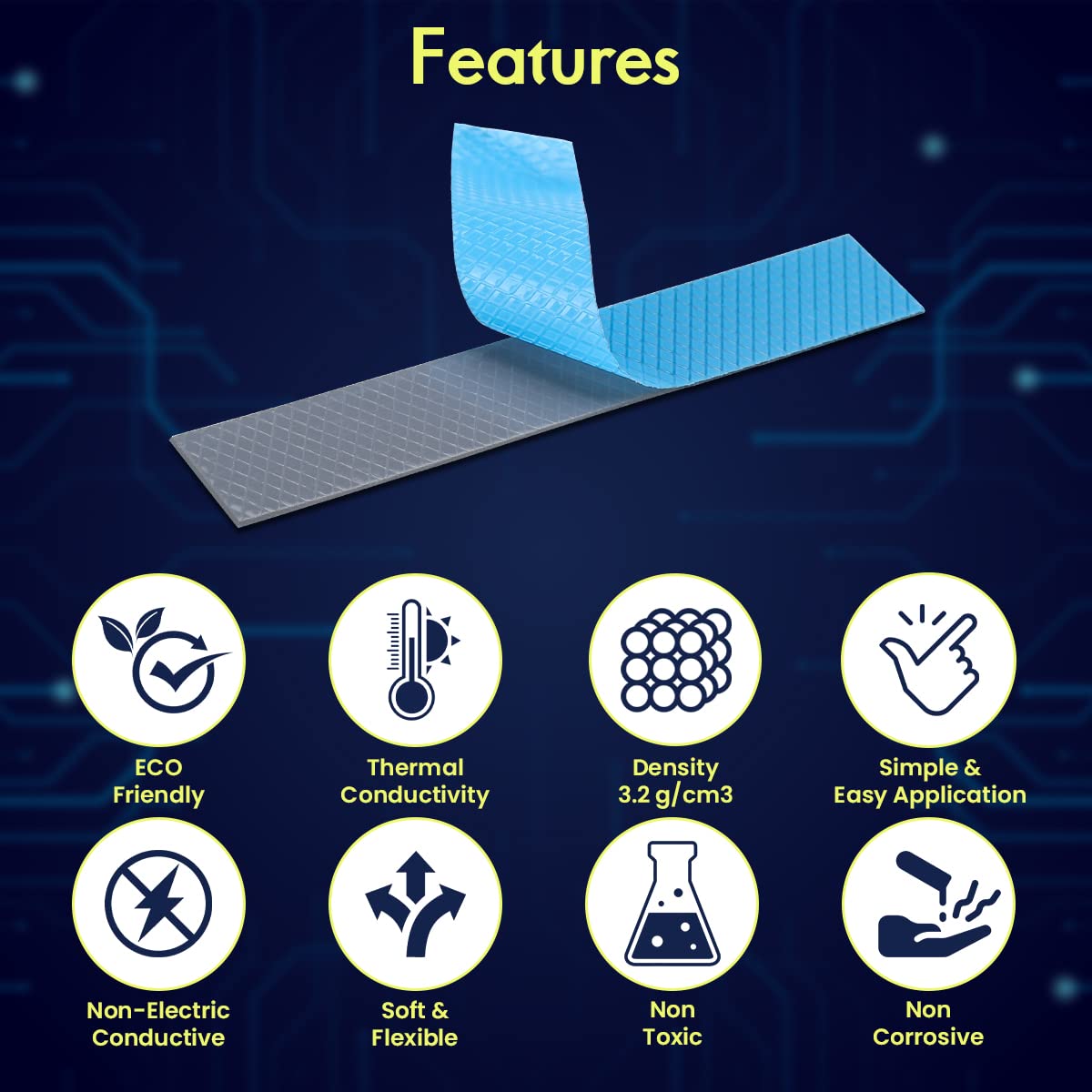 Gelid Solutions GP-Ultimate 15W Thermal Pad 120 x 20 x 3.0 mm | 15W/mK | Excellent Heat Conduction | Single Pack | TP-GP04-R-E