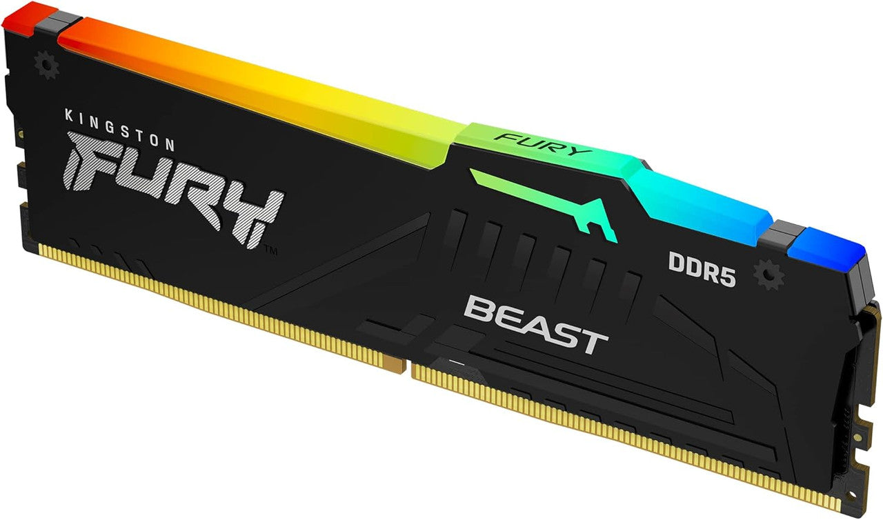 Kingston FURY Beast RGB 8GB DDR5 5200 CL40 UDIMM Desktop Memory - KF552C40BBA-8