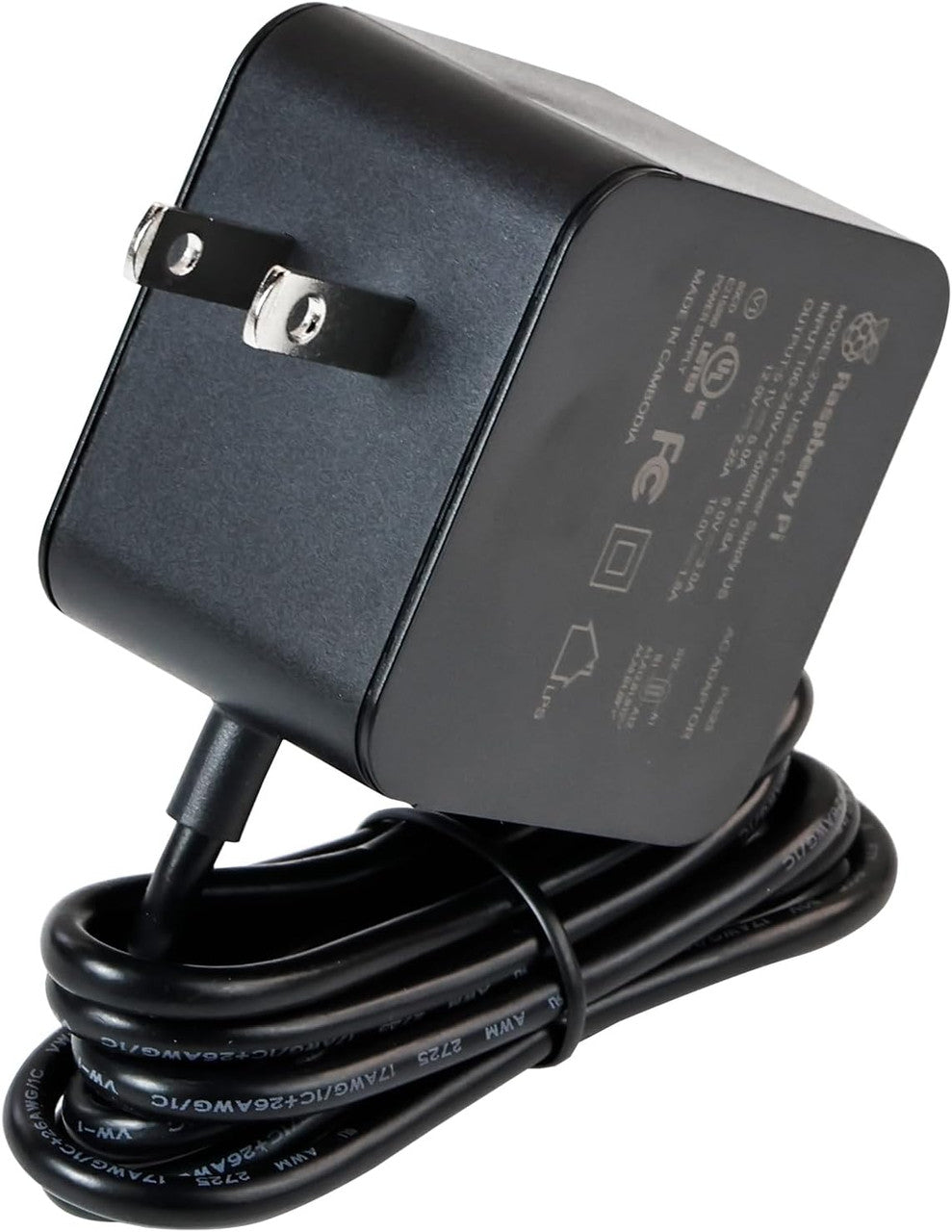 Raspberry Pi Power Adapter Pi5 Official Original 27W Power PD Adapter USB-C 5.1V5A Type-C Interface SC1158 (Black)