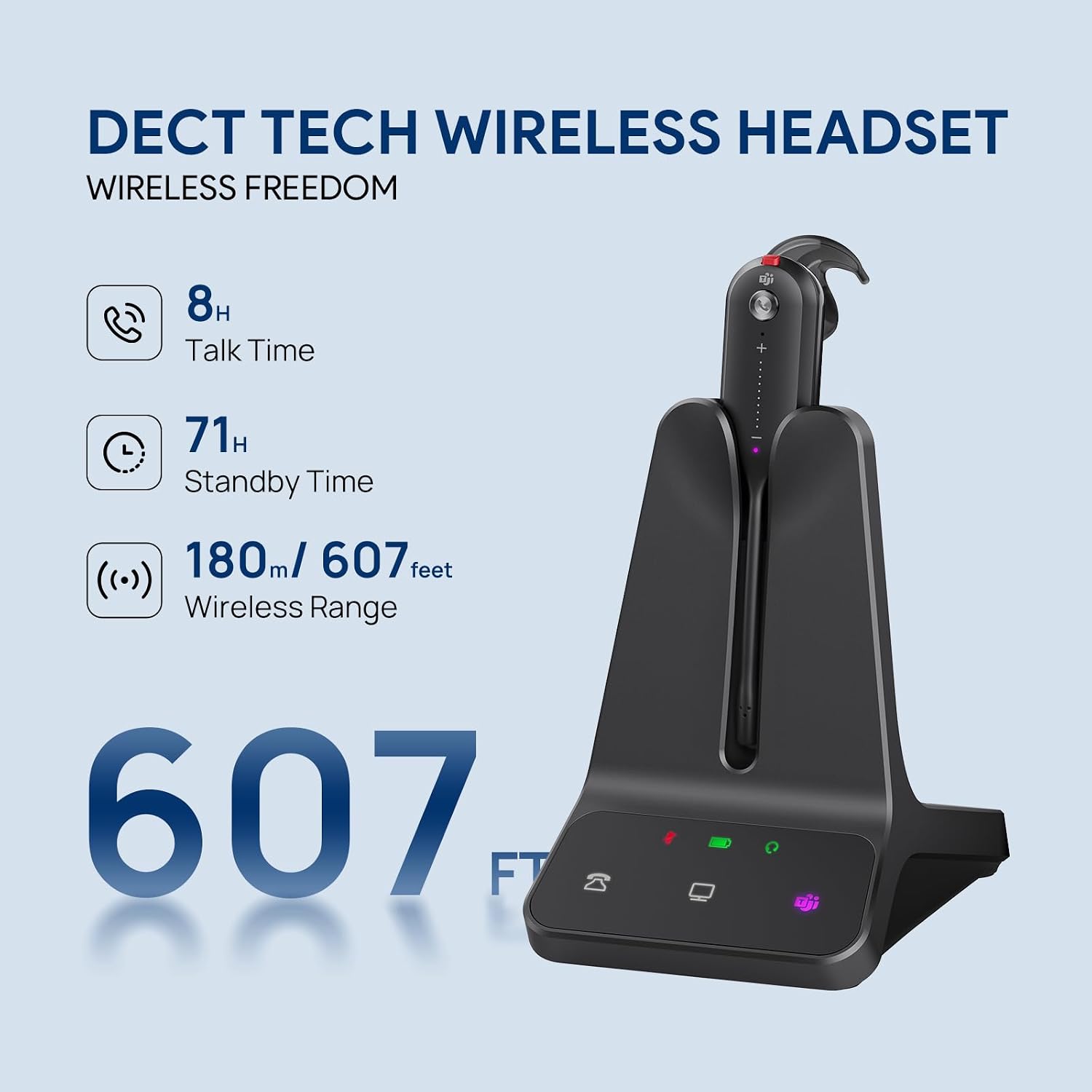 Yealink WH63 E2 DECT Mono Wireless Headset with Teams Certified - 1208711