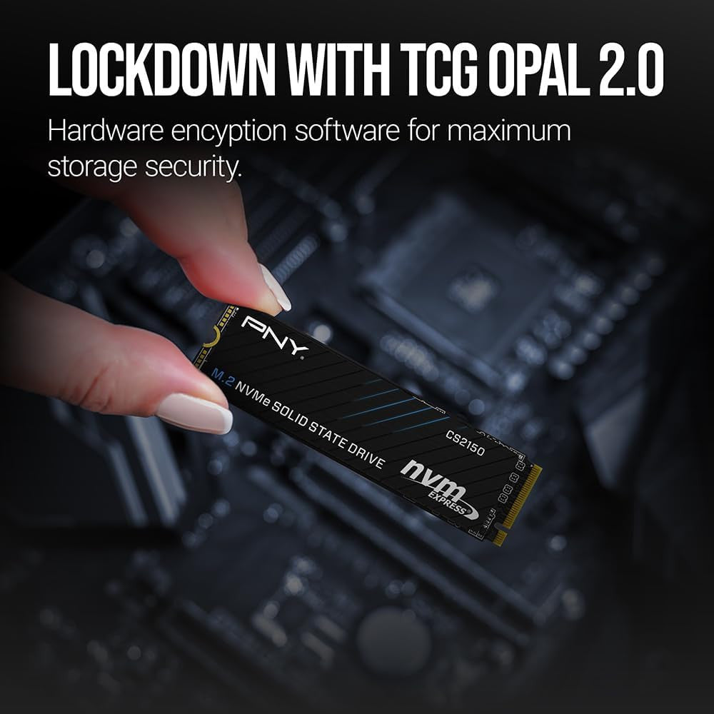 PNY CS2150 1TB Gen5 PCIe NVMe M.2 2280 3D NAND SSD, Up to 10,200/8,300 MBs Internal Solid-State Drive M280CS2150-1TB-TB