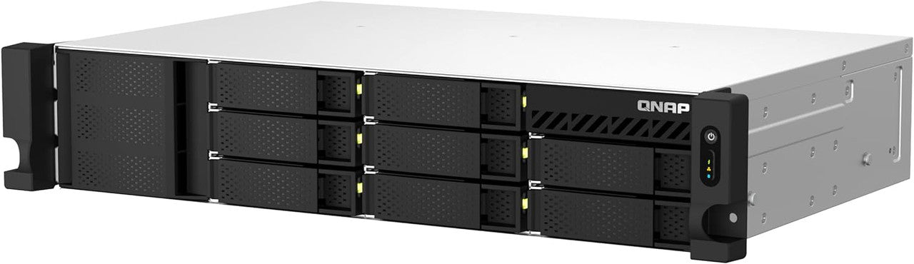 QNAP 2U 8-Bay short-depth rackmount NAS/iSCSI IP-SAN. AMD Ryzen V1500B 4C/8T, 4GB RAM,Redundant PSU TS-873AEU-RP-4G-US