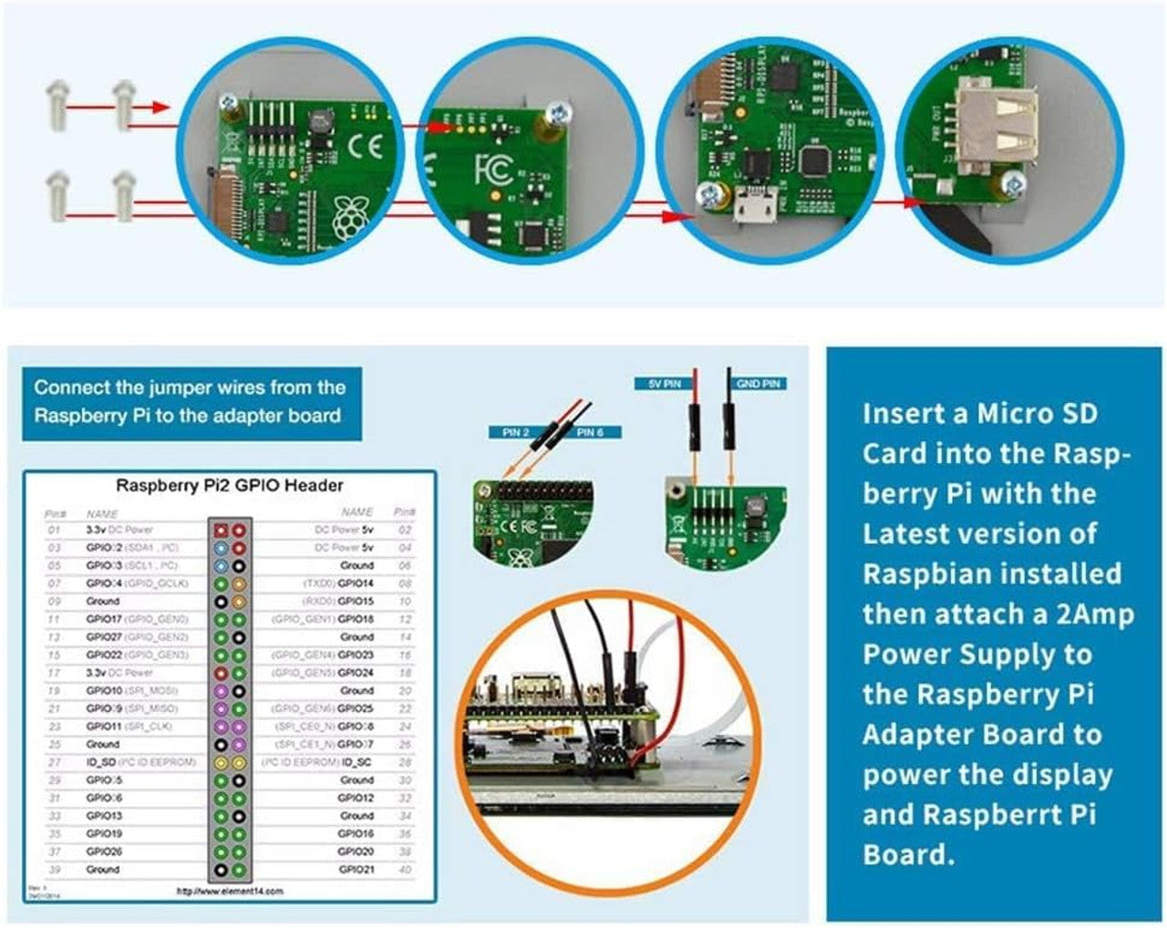 Raspberry Pi 7-Inch touch display screen for Raspberry Pi single board computers SC1227