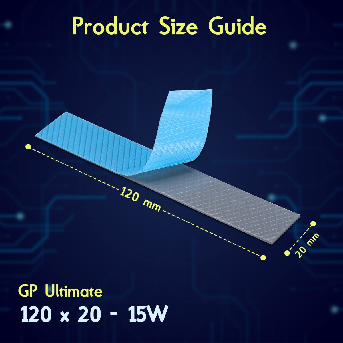Gelid Solutions GP-Ultimate 15W Thermal Pad 120 x 20 x 3.0 mm | 15W/mK | Excellent Heat Conduction | Single Pack | TP-GP04-R-E