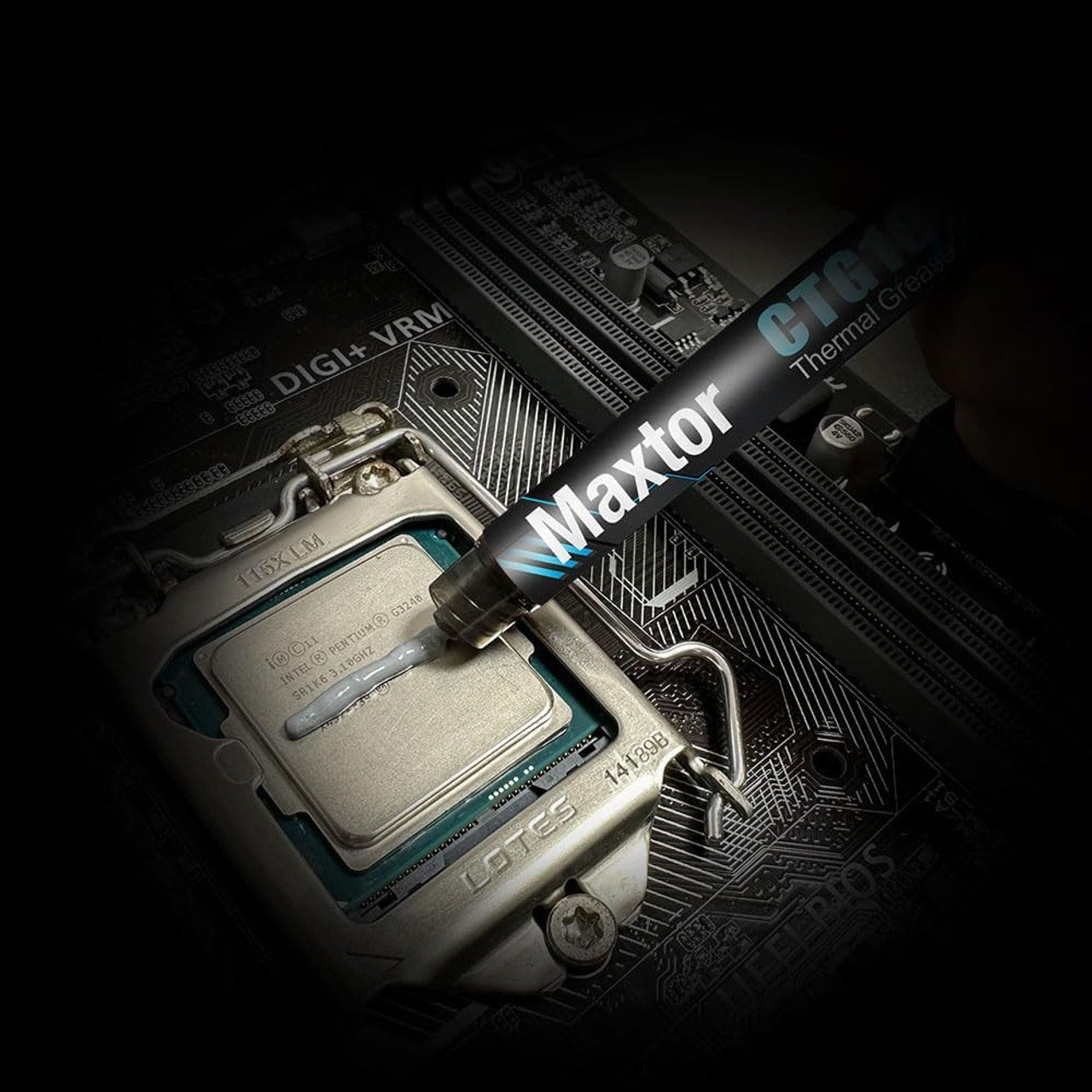 Maxtor Thermal Compound Paste for IC/Processor/CPU/GPU/All Coolers, 14.5W/m.k Carbon Based High Performance CTG10E-4g