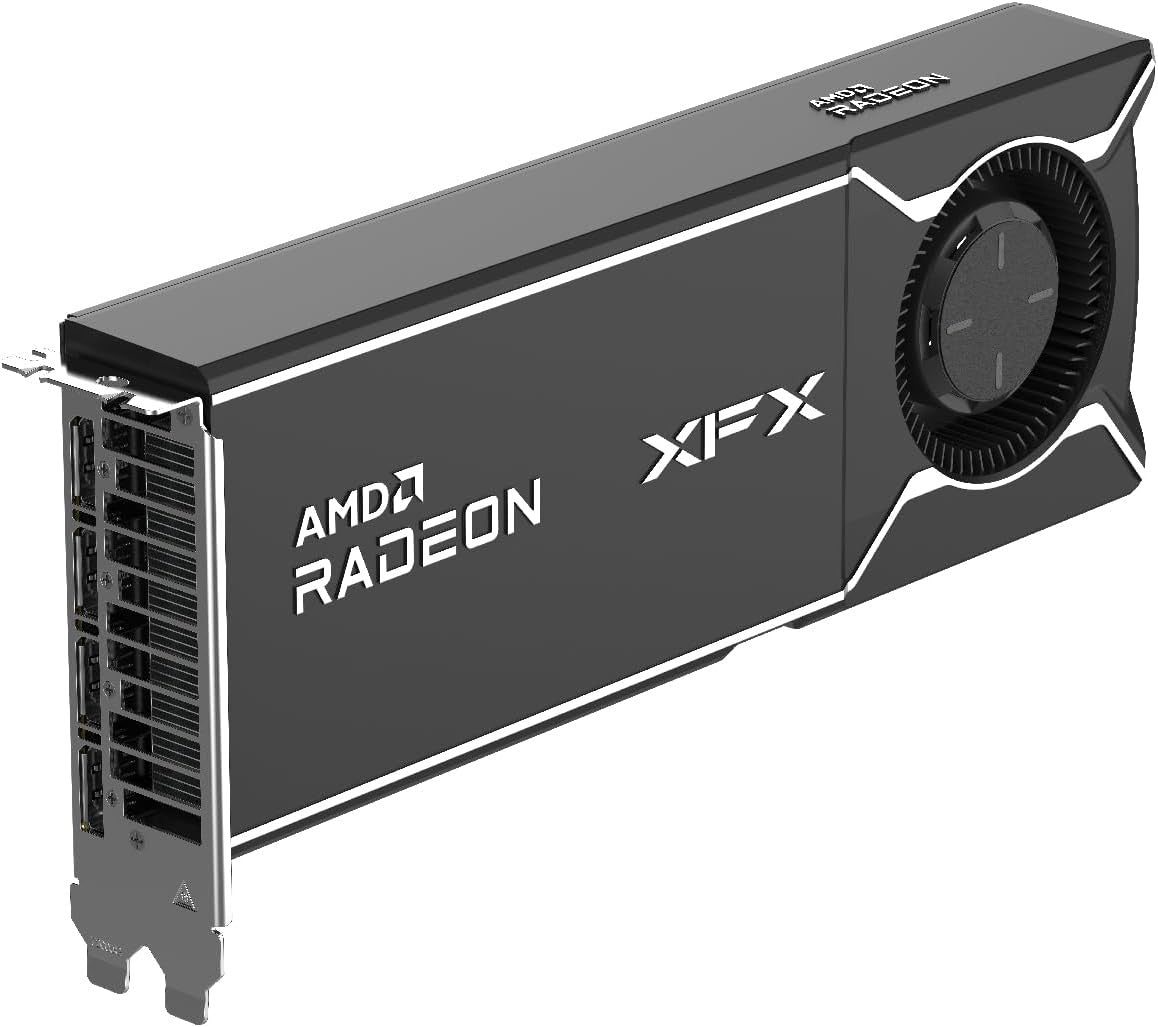 Equipped with 32GB of high-speed GDDR6 memory, it handles AI workloads, 3D rendering, and data-intensive applications with ease.