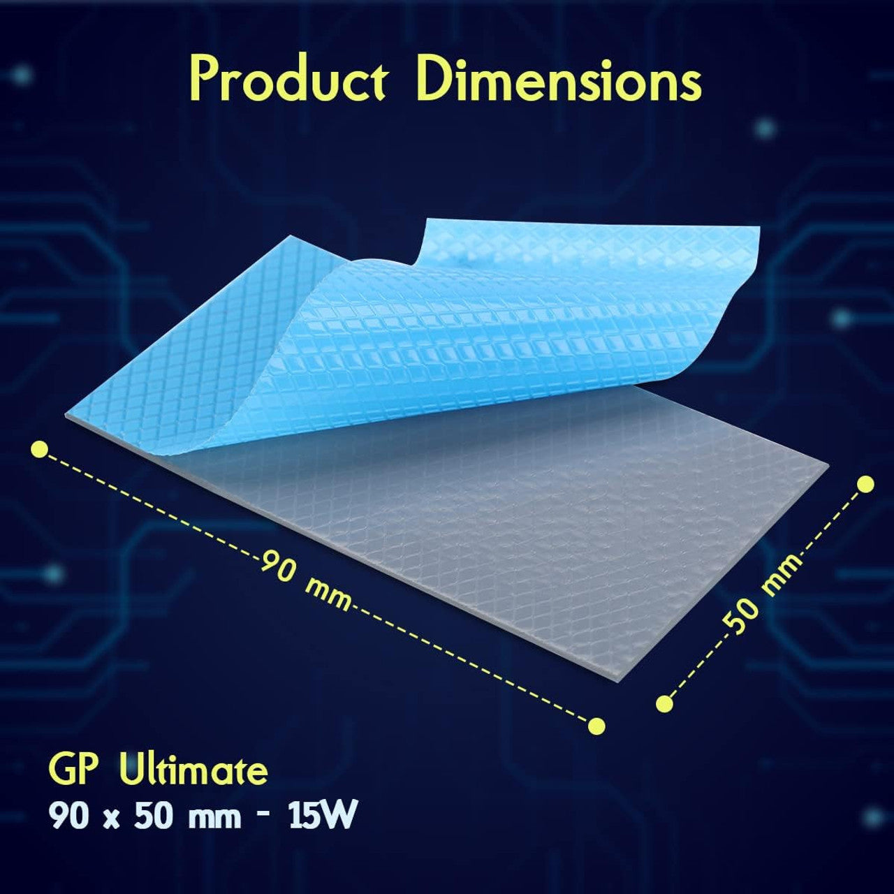 Gelid Solutions GP-Ultimate 90x50, 3mm, Excellent Heat Conduction, Easy Installation-Thermal Pad (1Pcs) TP-GP04-E