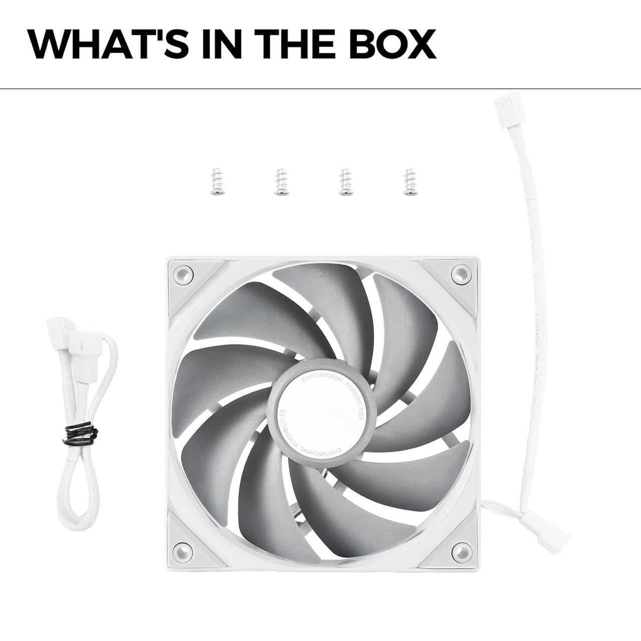 TRYX ROTA Pro 120 mm | 2250 RPM | Minimal Noise High Speed PWM Fan 4-Pin Case Fan (White) - F-R120P-NN1M-G0W