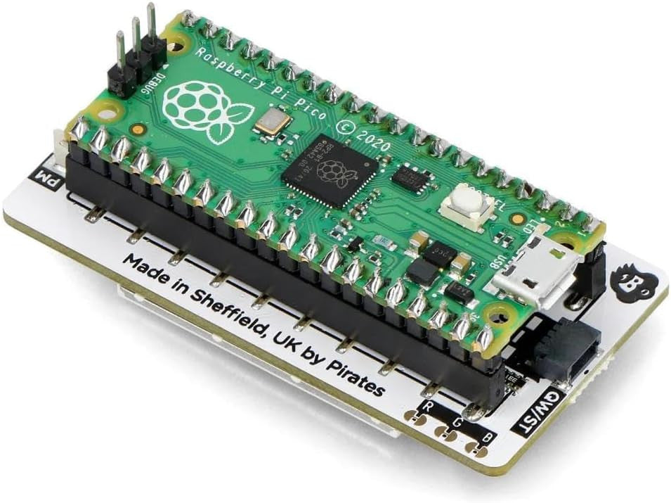 Pimoroni Enviro+ Pack add-on for Raspberry Pi Pico and Pico W. It has a built-in colour 1.54" LCD screen PIM635