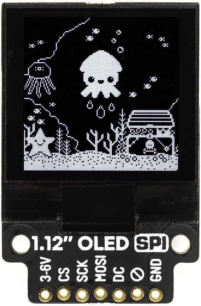 Pimoroni 1.12" Mono OLED Display | 128x128 | I2C | White/Black | Breakout Board | PIM374