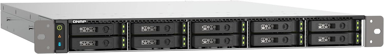 QNAP 10-Bay 1U all flash NAS, U.2/U.3 NVMe Gen 4 x 4, AMD EPYC 7302P, 128GB RDIMM DDR4 ECC RAM TS-H1090FU-7302P-128G-US