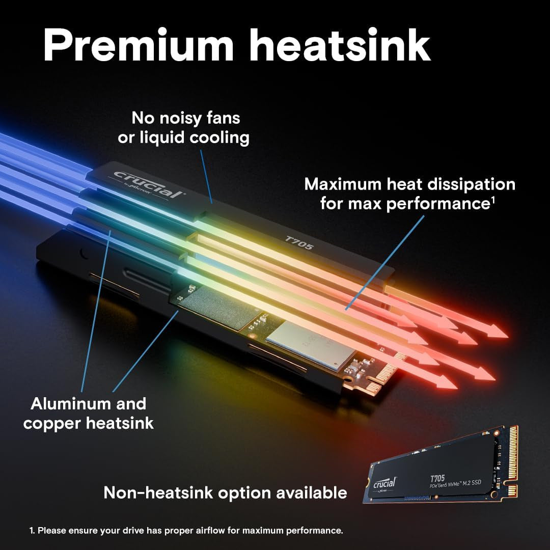 Featuring premium TLC NAND, the T705 offers an ideal balance of speed, endurance, and long-term reliability.