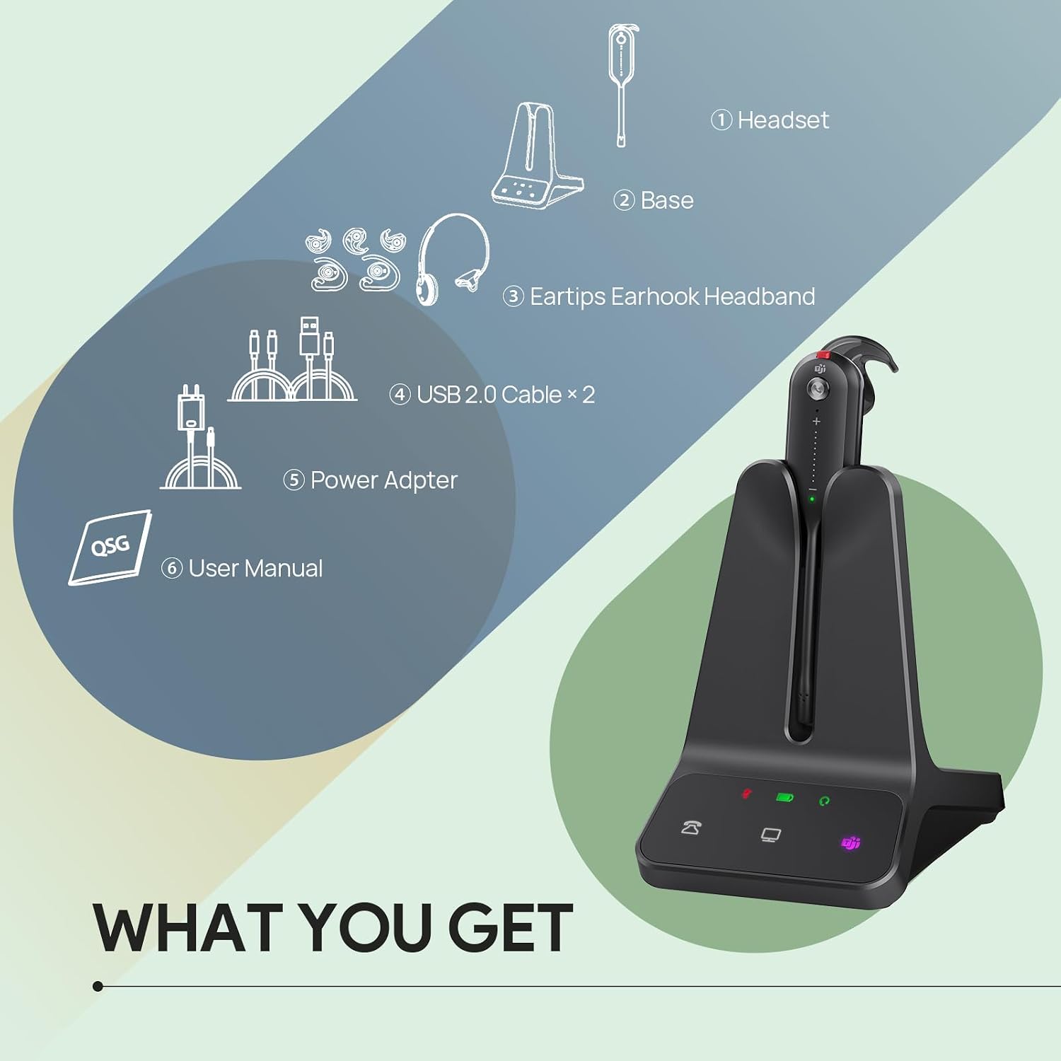 Yealink WH63 E2 DECT Mono Wireless Headset with Teams Certified - 1208711