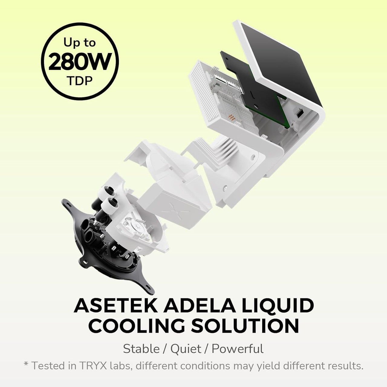 TRYX Panorama SE 360 ARGB 360mm AIO Rotatable 6.67" MOLED Curved Screen 3D Cooler Asetek Adela (White) L-P360L-AM3M-G0W