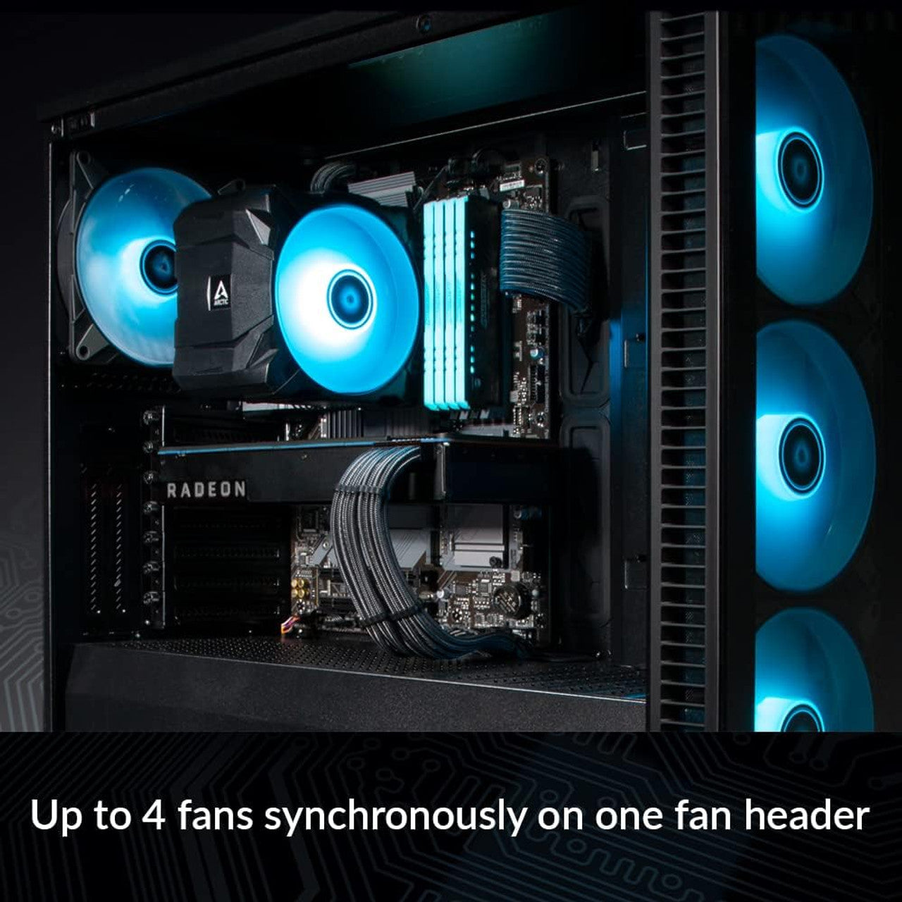 Arctic ACCBL00007A 4-Pin PWM Fan Splitter Cable for 4 case fans