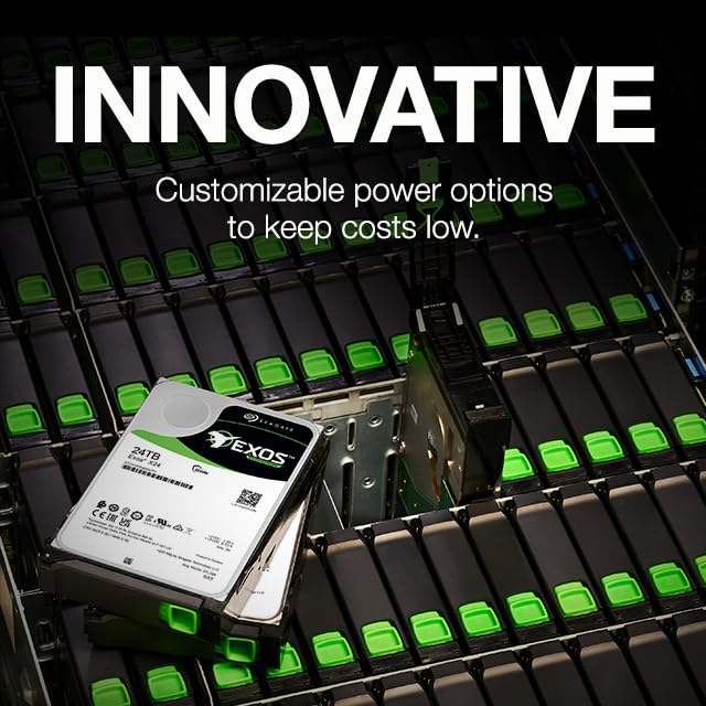 Seagate Exos X24 24TB Enterprise Internal Hard Drive | SATA 6Gb/s | 7200 RPM | 512MB Cache | ST24000NM002H