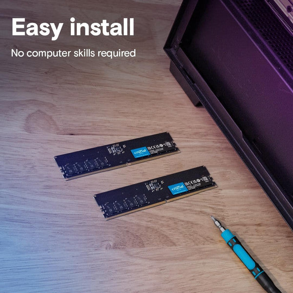 Crucial RAM 32GB DDR5 5600MHz (5200MHz or 4800MHz) Desktop Memory CT32G56C46U5