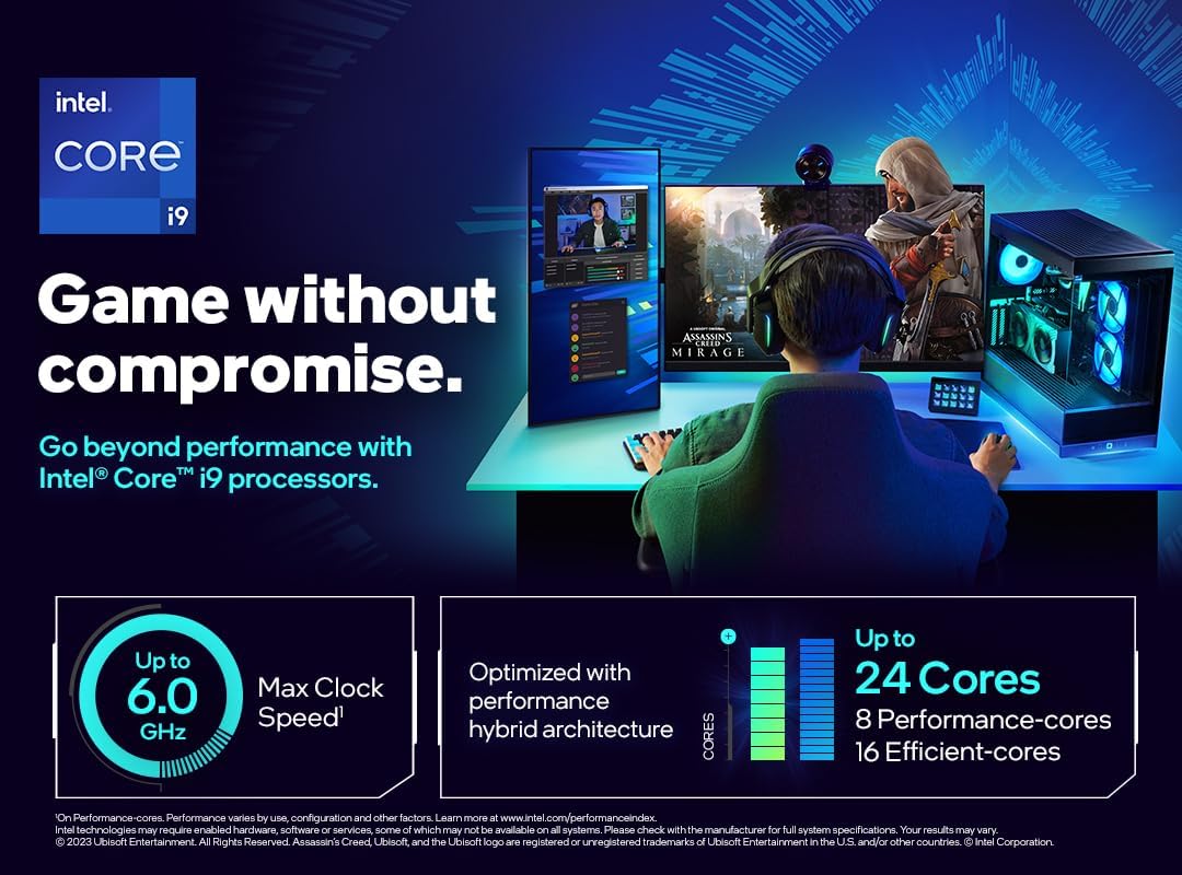 Intel Core i9-14900KF 24-Core 32-Thread Desktop Processor | Up to 6.0GHz | LGA 1700 | BX8071514900KF