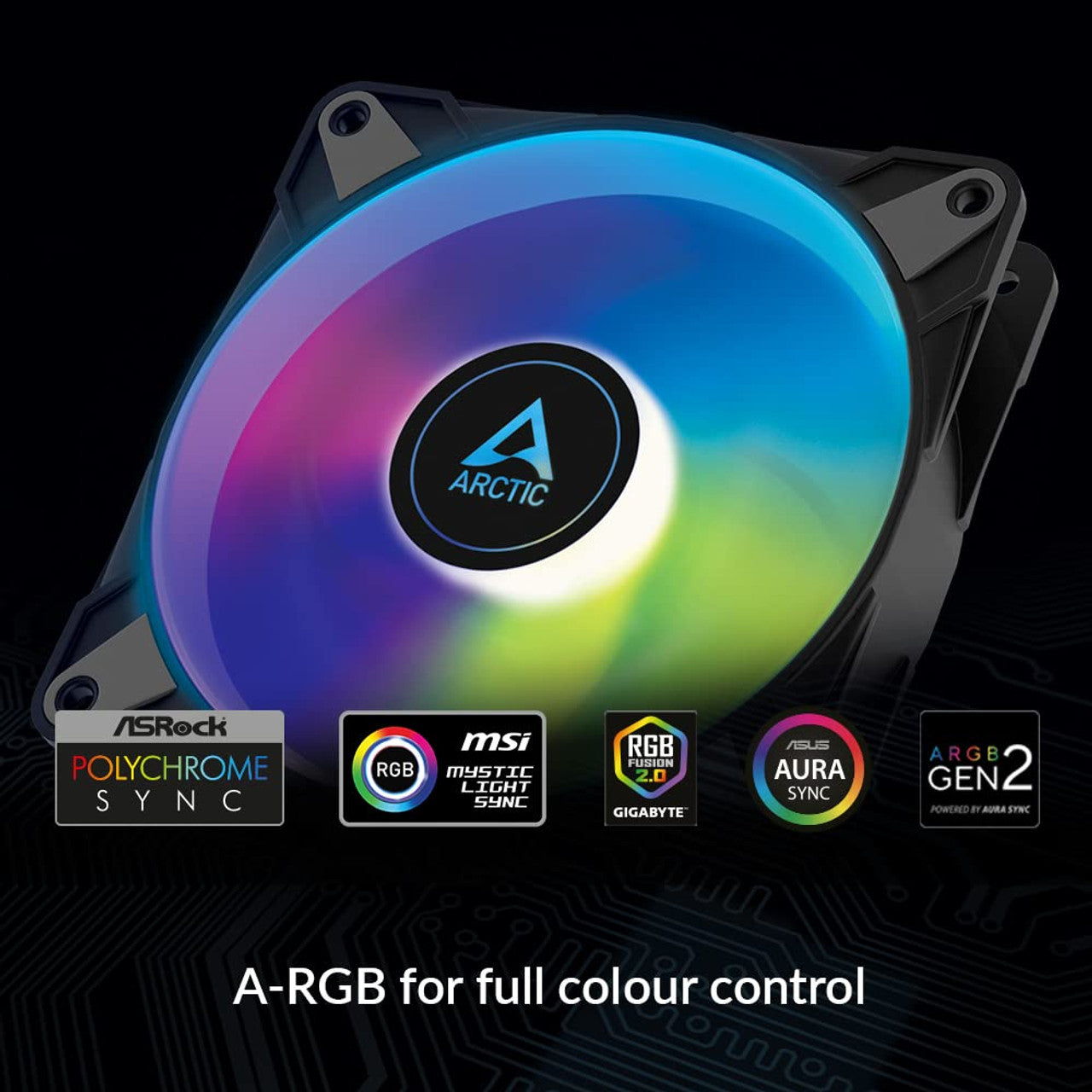 Arctic P14 PWM PST A-RGB 140 mm | 1900 rpm | 4-Pin Case Fan with Cable Splitter (Black) - ACFAN00239A