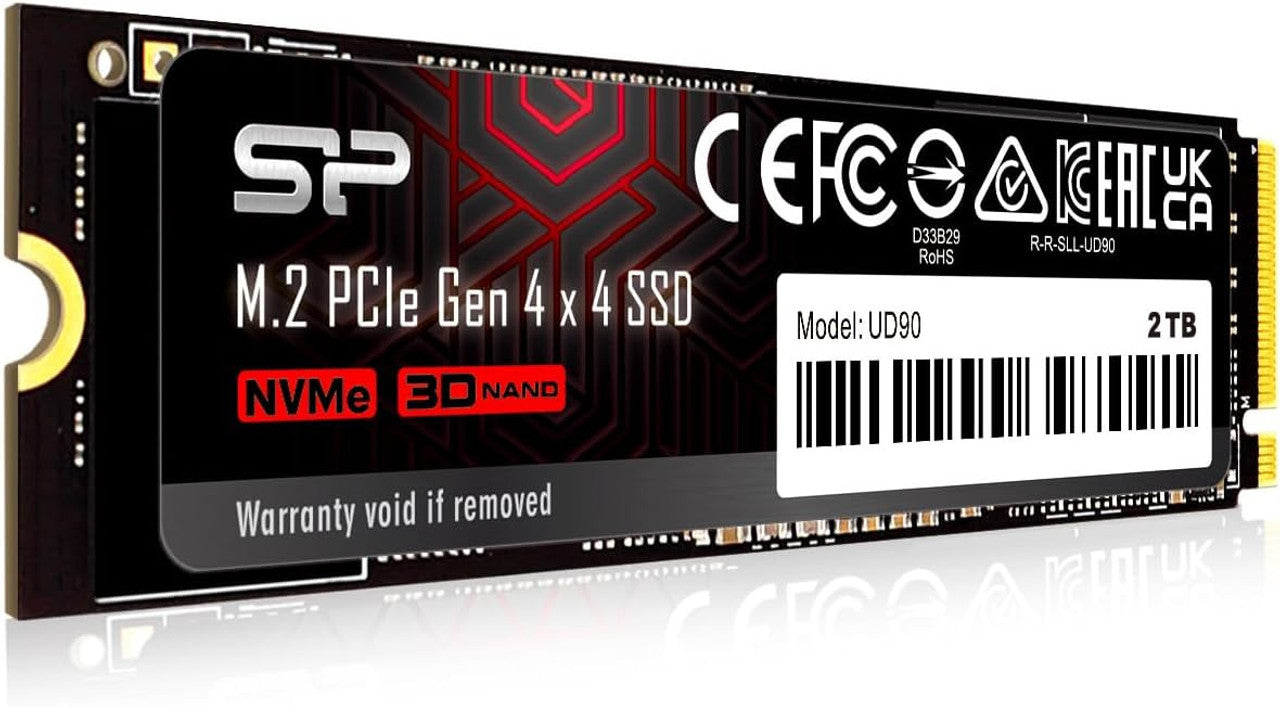 Silicon Power SP02KGBP44UD9005 2TB UD90 NVMe 4.0 Gen4 PCIe M.2 SSD R/W up to 5,000/4,800 MB/s (Pack of 12)