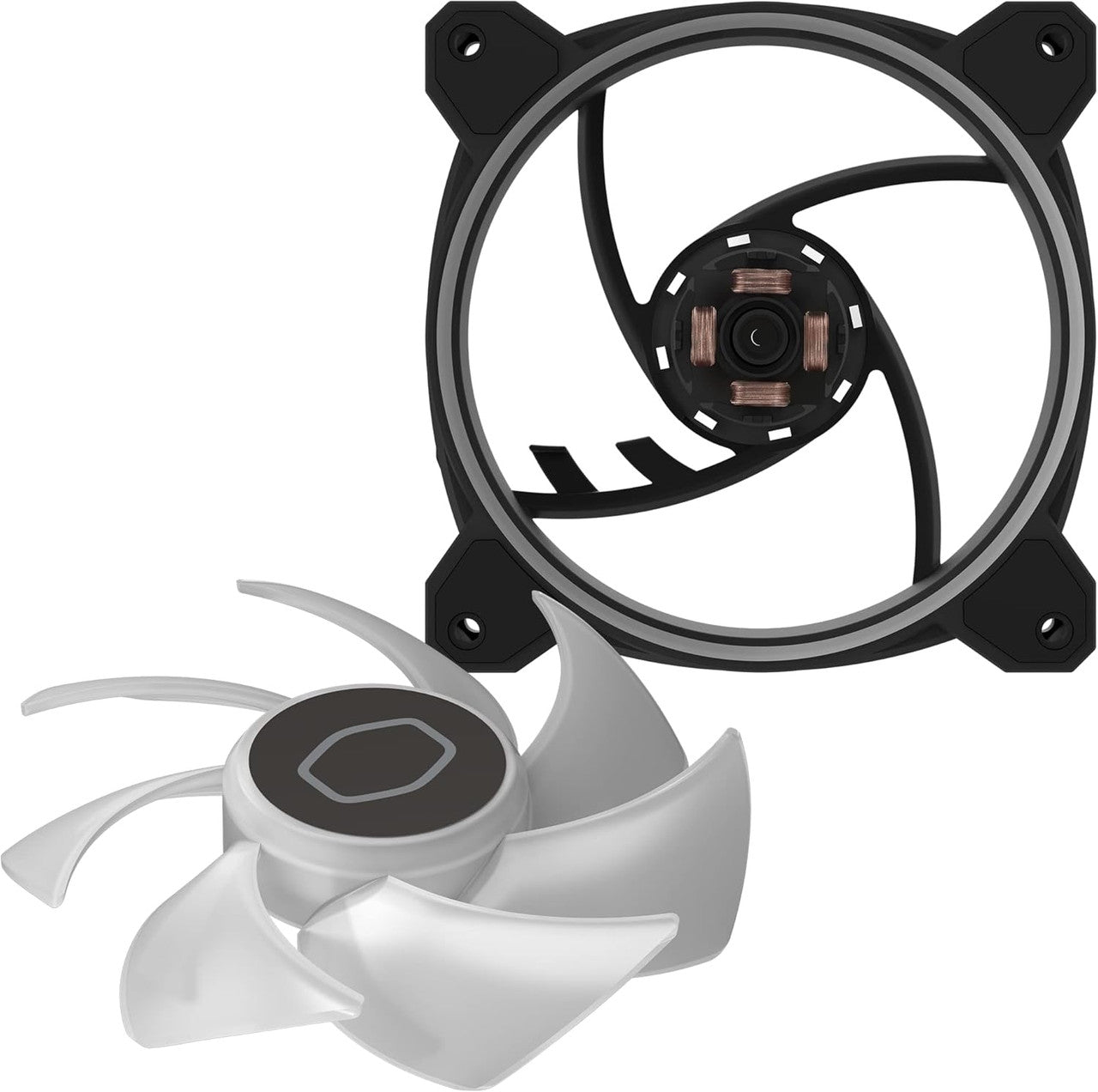 Cooler Master MasterFan MF120 HaloFan, Duo-Ring ARGB Gen2 LED 120mm Hybrid Frame Case fan, Liquid-Black MFL-B2DN-21NP2-R2