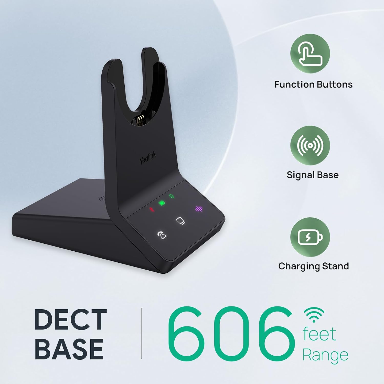 Yealink WH64 Dual UC Wireless Headset | DECT & Bluetooth | 32H Talk Time | Phone & Office Headset | 1208673