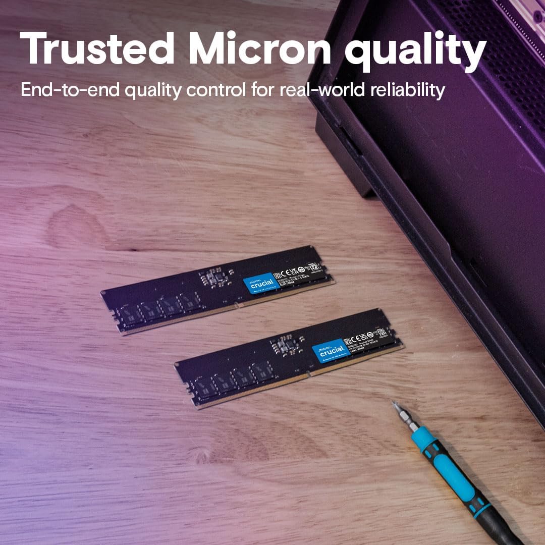 Crucial RAM 8GB DDR5 5600MHz (5200MHz or 4800MHz) UDIMM - CT8G56C46U5
