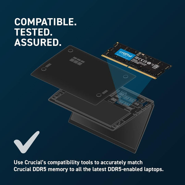 Crucial RAM 16GB DDR5 4800MT/s CL40 Laptop Memory (CT16G48C40S5)