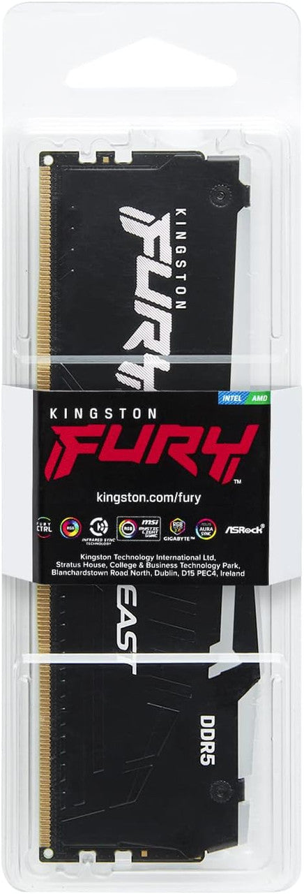 Kingston FURY Beast RGB 8GB DDR5 5200 CL40 UDIMM Desktop Memory - KF552C40BBA-8