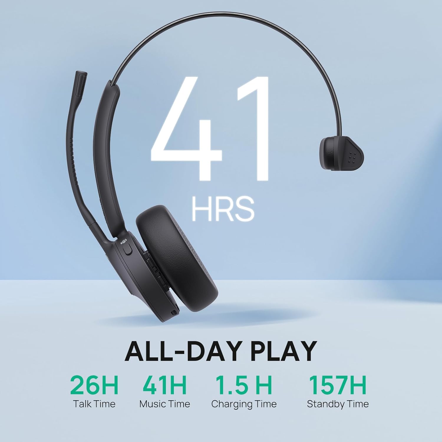 Yealink WH64 Hybrid Mono Teams Headset | Hybrid DECT & Bluetooth | Noise Reduction | USB | 1208688