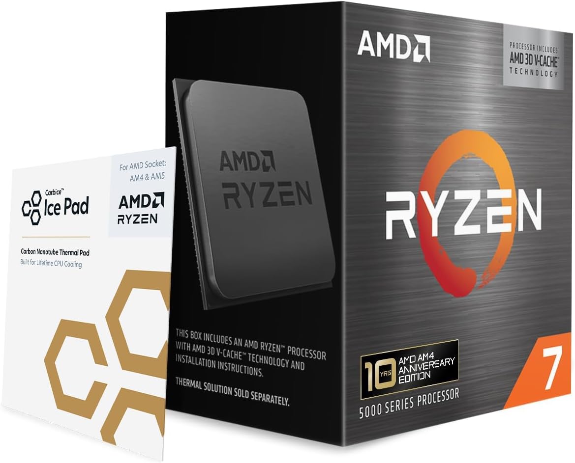 AMD Ryzen 7 5800X3D 8-Core Desktop CPU | 16-Thread | Up to 4.5GHz | 105W | 96MB | 100-100000651POF