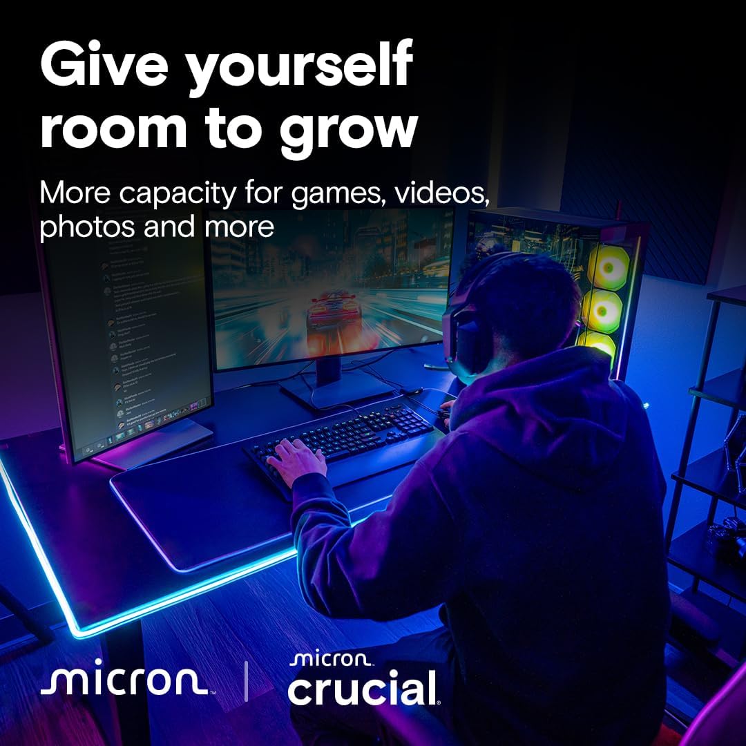 Crucial T710 2TB Gen5 NVMe M.2 SSD | Up to 14,900 MB/s | PC Compatible | Creators & Gamers | CT2000T710SSD8