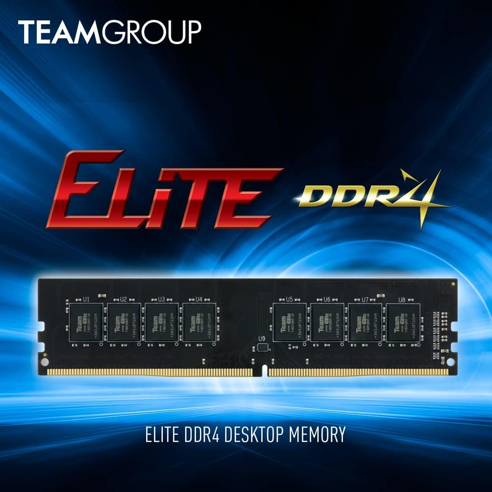 TEAMGROUP Elite DDR4 16GB (1 x 16GB) 3200MHz CL22 Non-ECC 1.2V UDIMM 288 Pin PC Computer Desktop Memory - TED416G3200C2201
