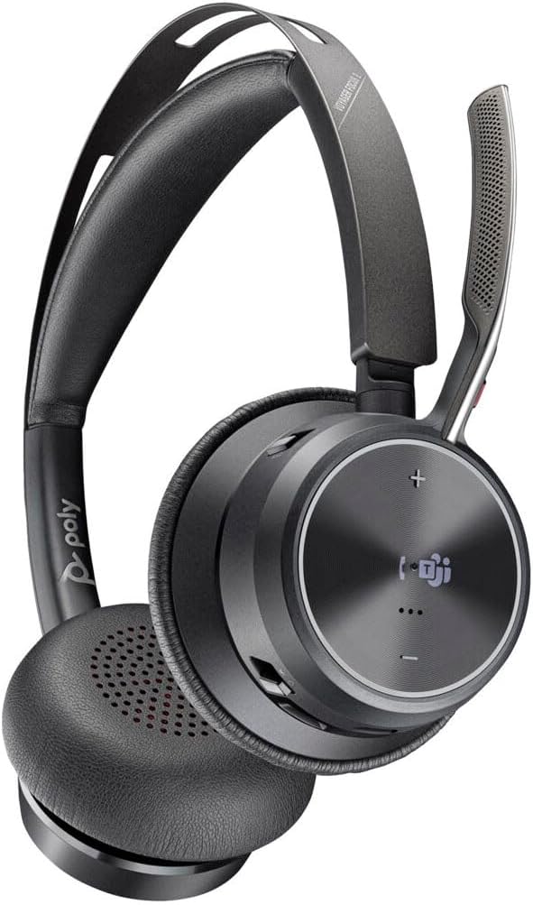 Poly Voyager Focus 2 UC Stereo Headset | USB-C/A Adapter + Charging Stand | 9T9J6AA#AC3