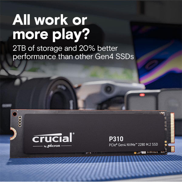 Crucial P310 M.2 2280 2TB PCI-Express 4.0x4 NVMe 3D NAND Internal Solid State Drive Speed Up to 7100 MBps CT2000P310SSD8