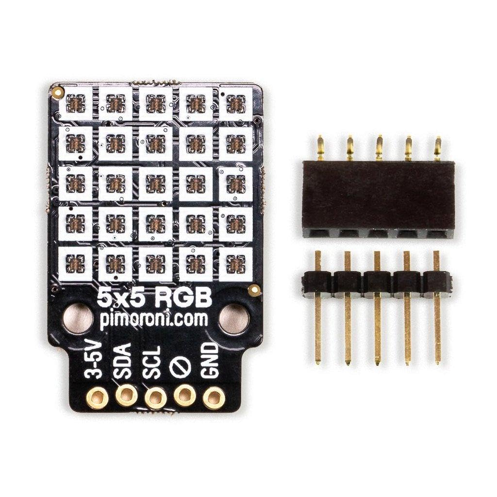 Pimoroni 5x5 RGB Matrix Breakout | 25 RGB LEDs | I2C Interface | Compact Display Module | PIM435