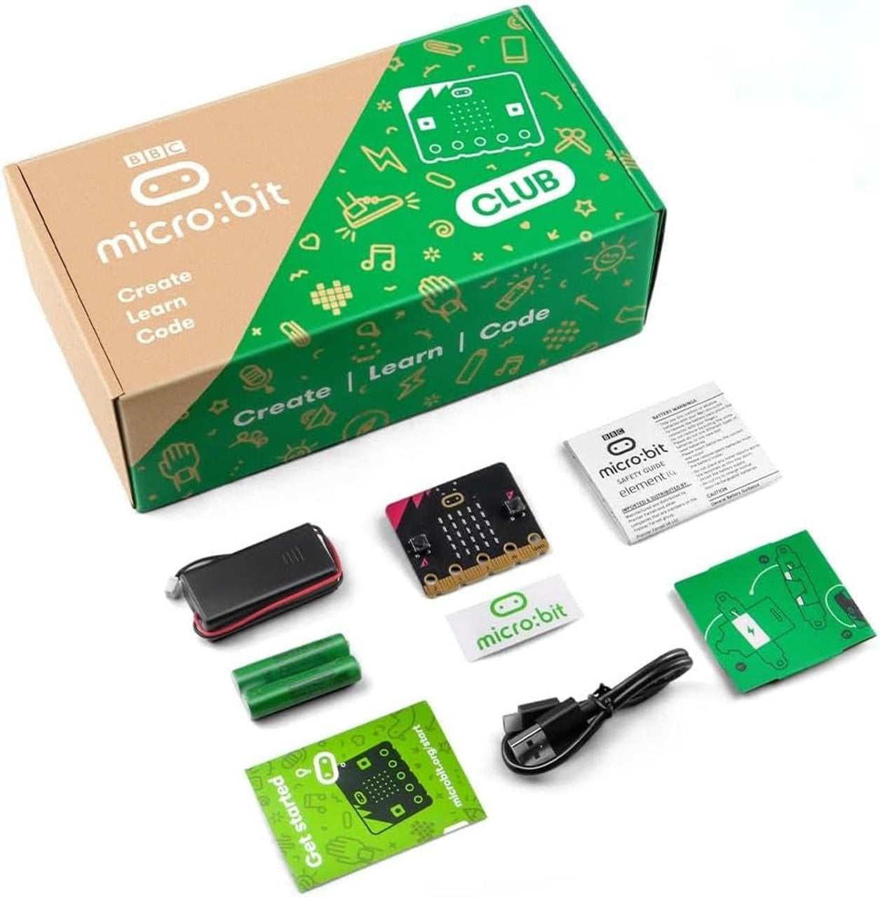 Micro:bit Club BBC micro:bit V2 Club USB cable, Battaery holder x10 kit MEFV22C