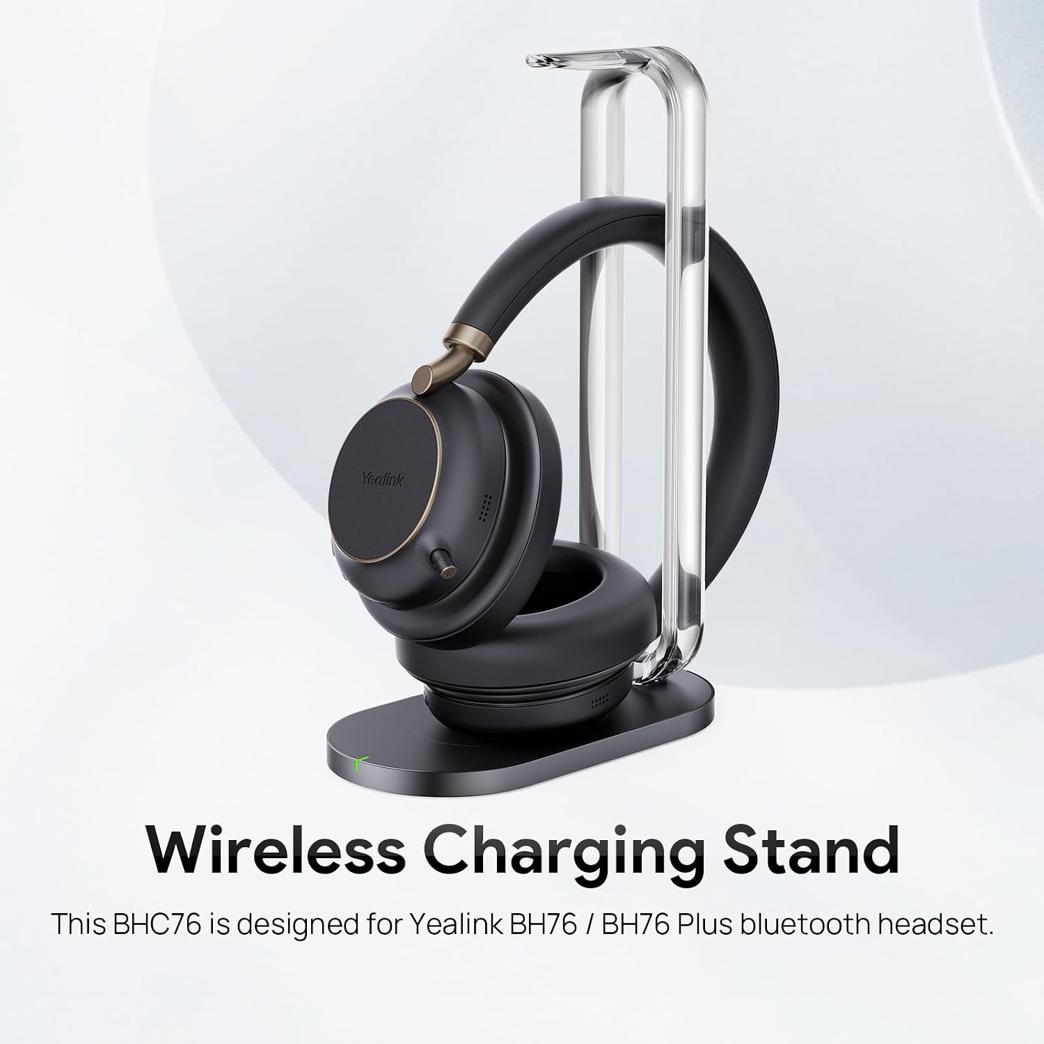 Yealink BHC76 Wireless Charging Stand | For BH76 Headset | Multifunctional Charging Base | USB Connectivity | 1308057