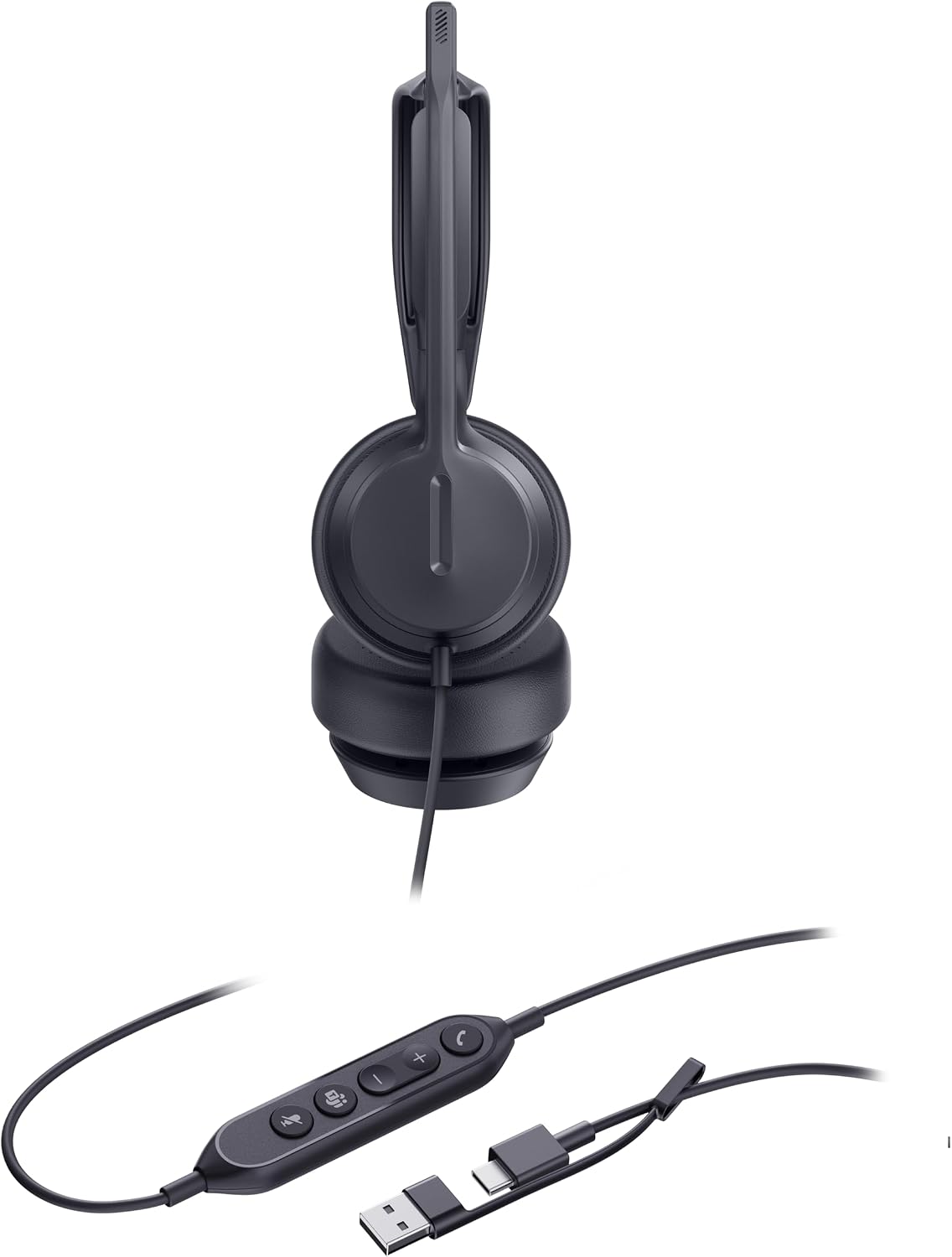 Yealink UH42 Dual USB Wired Headset | USB-C/A Adapter | Stereo Headset | UC Office Headset | 1308195