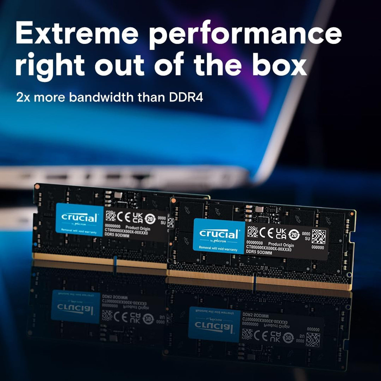 Crucial RAM 16GB Kit (2x8GB) DDR5 4800MHz CL40 SODIMM Laptop Memory CT2K8G48C40S5