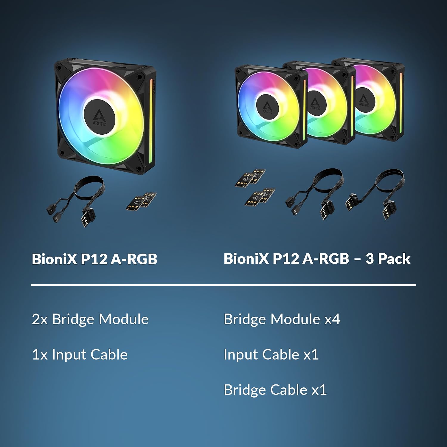 ARCTIC BioniX P12 A-RGB Case Fan | 120mm | PWM | Black/White | 1pc/3pcs