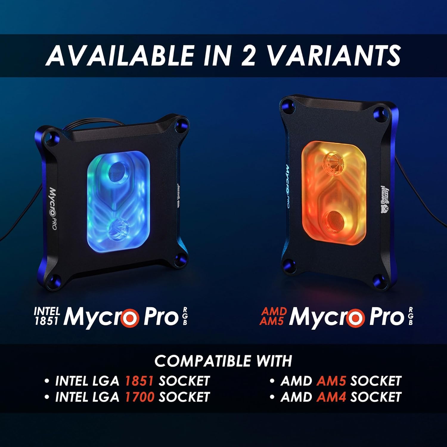 Thermal Grizzly Mycro Pro RGB CPU Waterblock Intel LGA1851/1700 G1/4 Liquid Cooling Block - TG-MY-P-RGB-i1851