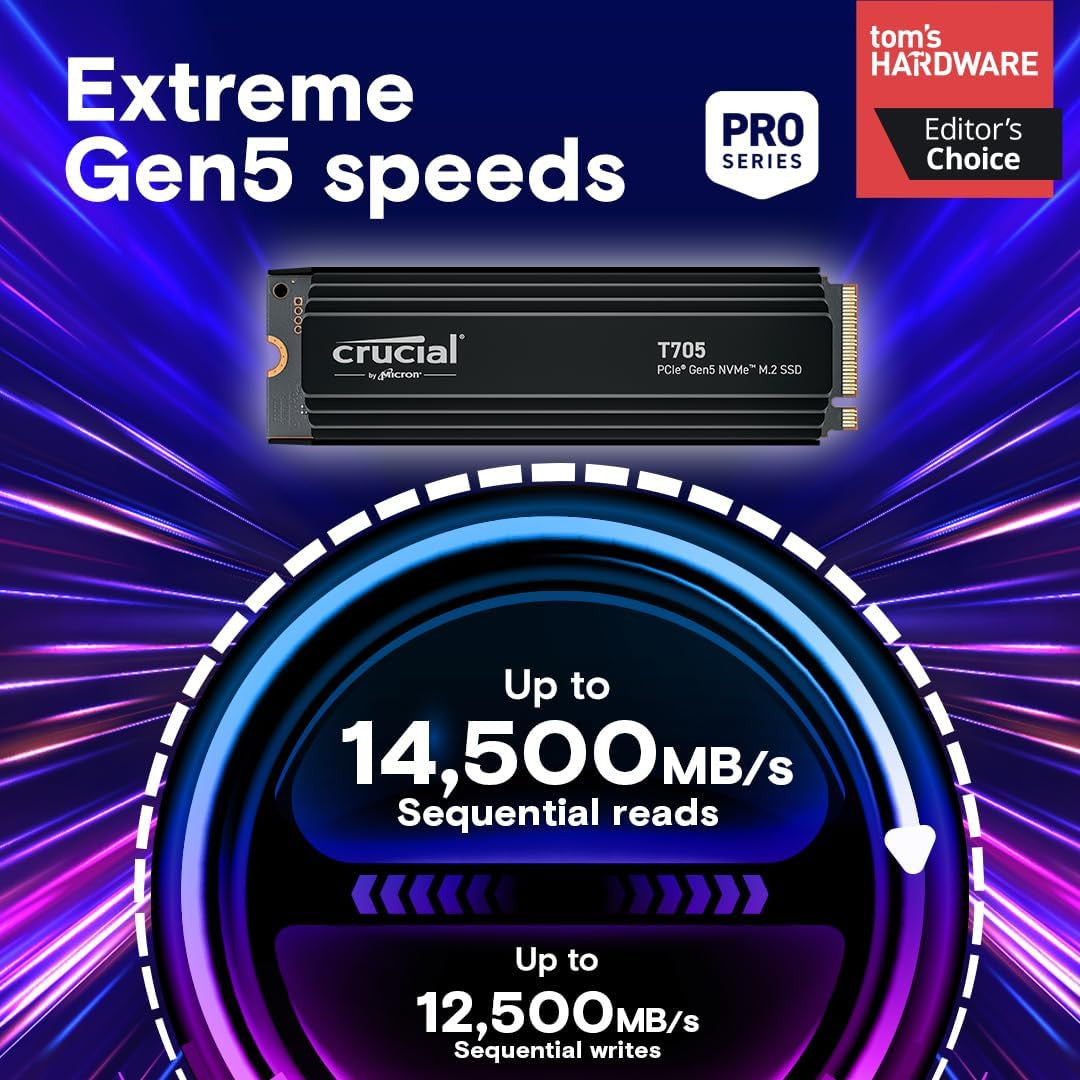 Built with advanced PCIe Gen5 x4 technology, it significantly reduces load times and boosts responsiveness for gaming, content creation, and professional workloads.