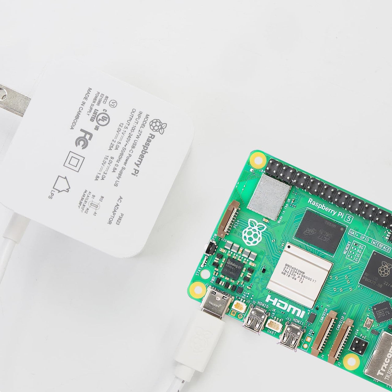 Raspberry Pi Power Adapter Pi5 Official Original 27 W Black – AAAWave