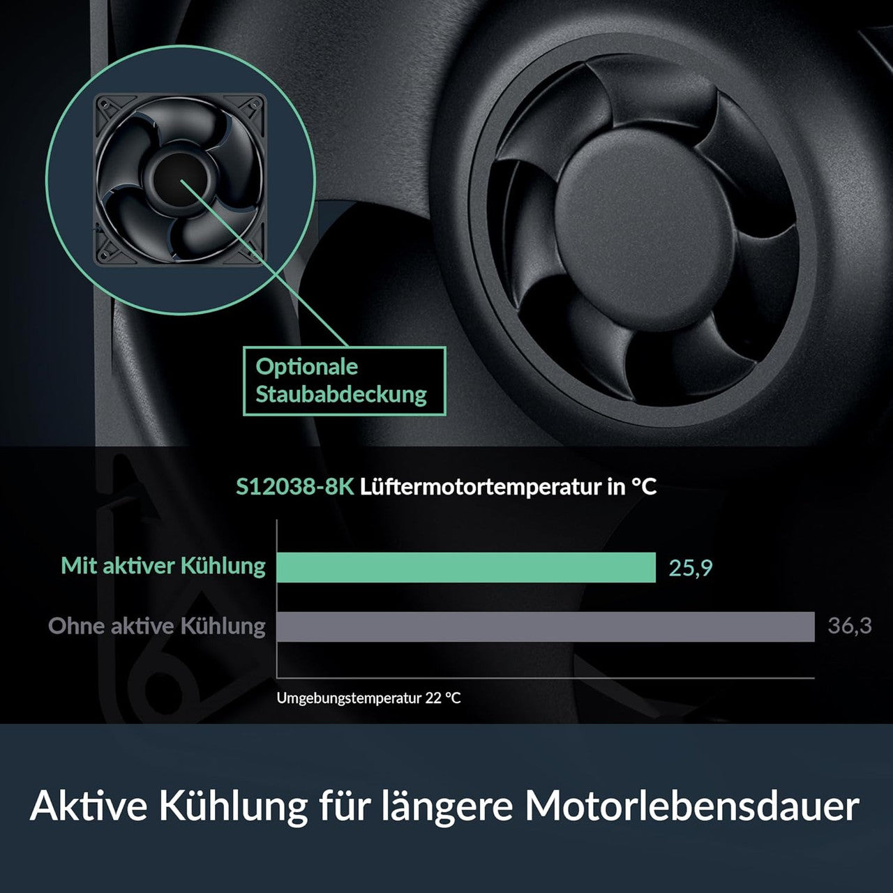 Arctic S12038-8K 120 mm 8k | 8000 rpm | PWM controlled 4-Pin Server Fan (Black) - ACFAN00294A