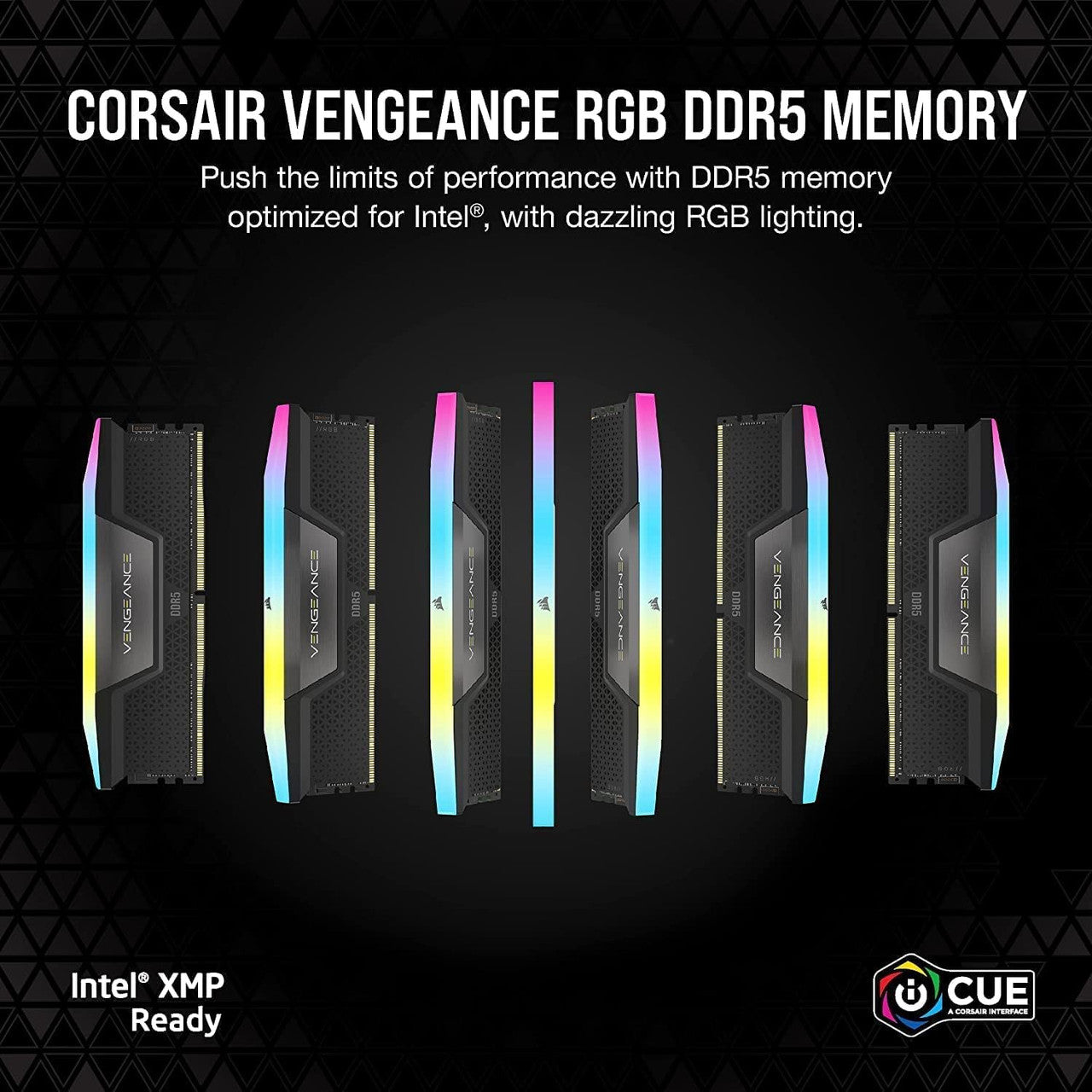 CORSAIR VENGEANCE RGB DDR5 RAM 32GB (2x16GB) 6000MHz CL36 iCUE Compatible Computer Memory (Black) CMH32GX5M2E6000C36