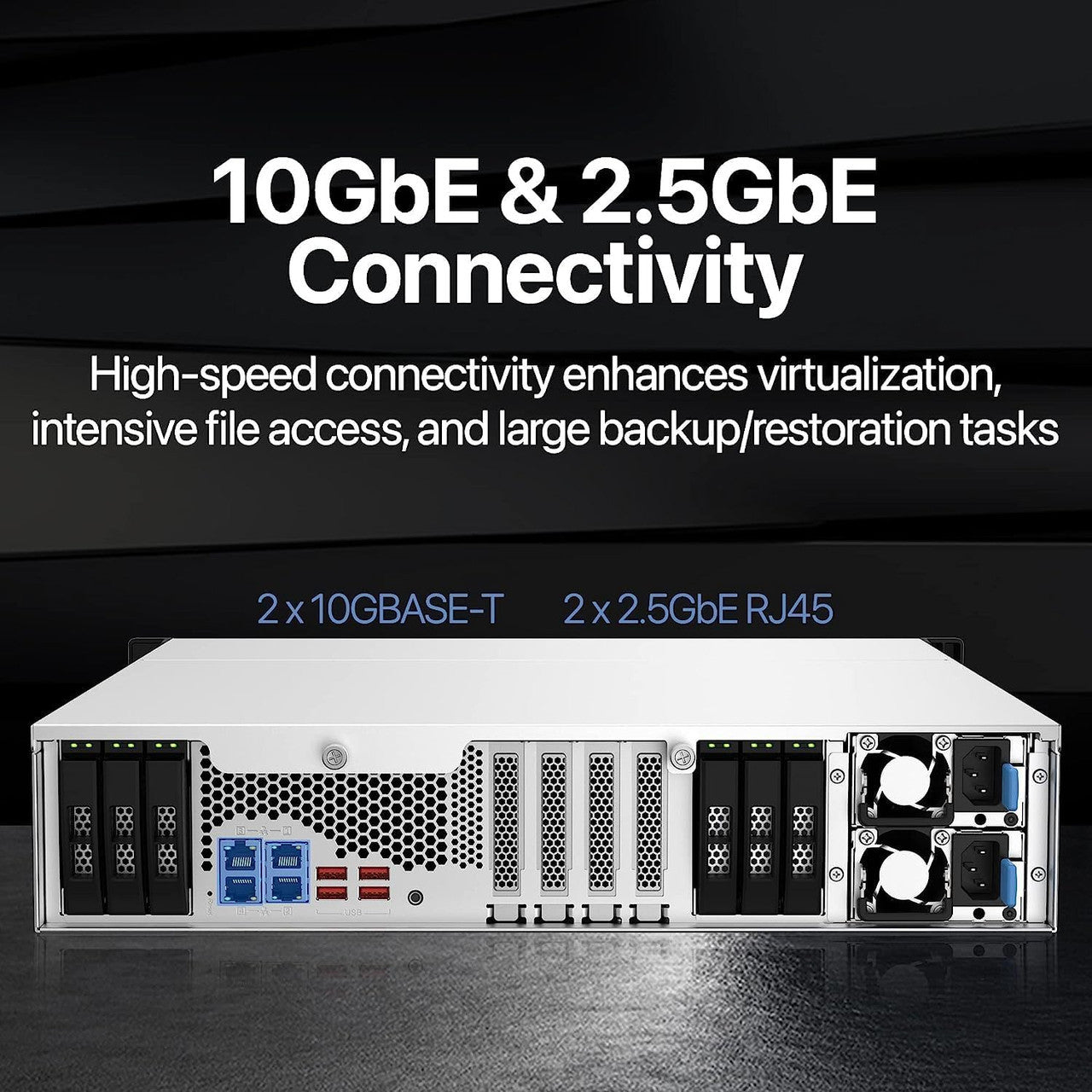 QNAP 18-Bay 2U rackmount NAS, Intel Xeon E-2334 ,16 GB ECC DDR4, USB 3.2 Gen2,550W redundant TS-H1887XU-RP-E2334-16G-US