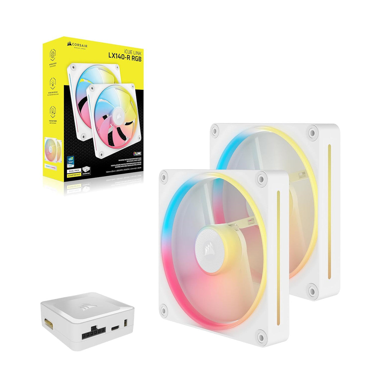 Corsair iCUE Link LX140-R RGB Case Fans Starter Kit (Dual Pack