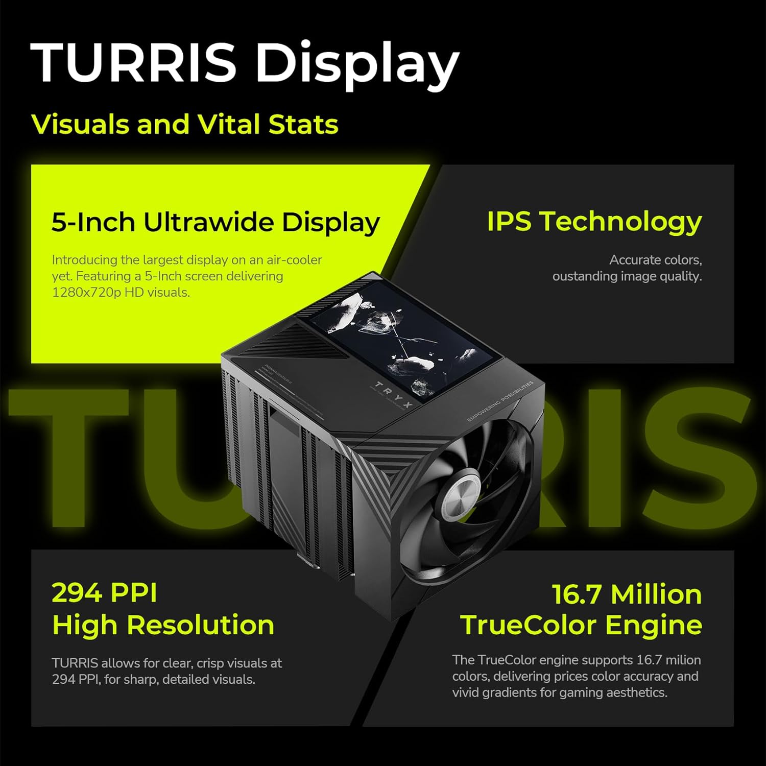 TRYX TURRIS T620 CPU Air Cooler | 5" IPS Screen | 280W | LGA1700